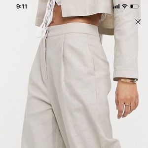 Wide leg linen pants